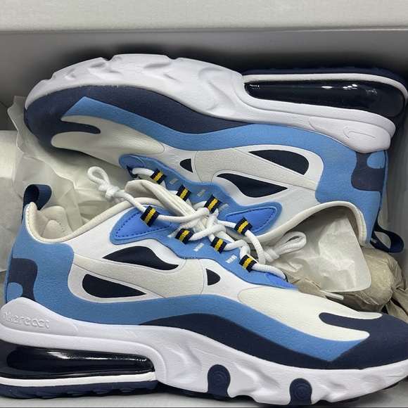 Nike Air Max 270 React White/Midnight Navy - Picture 1 of 7